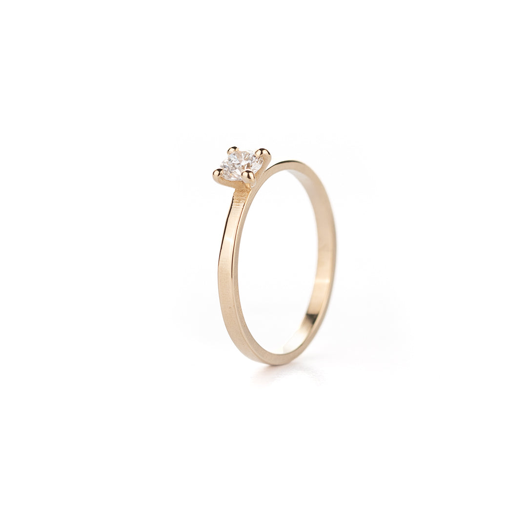 Verlovingsring in geelgoud glanzende afwerking 0,30ct
