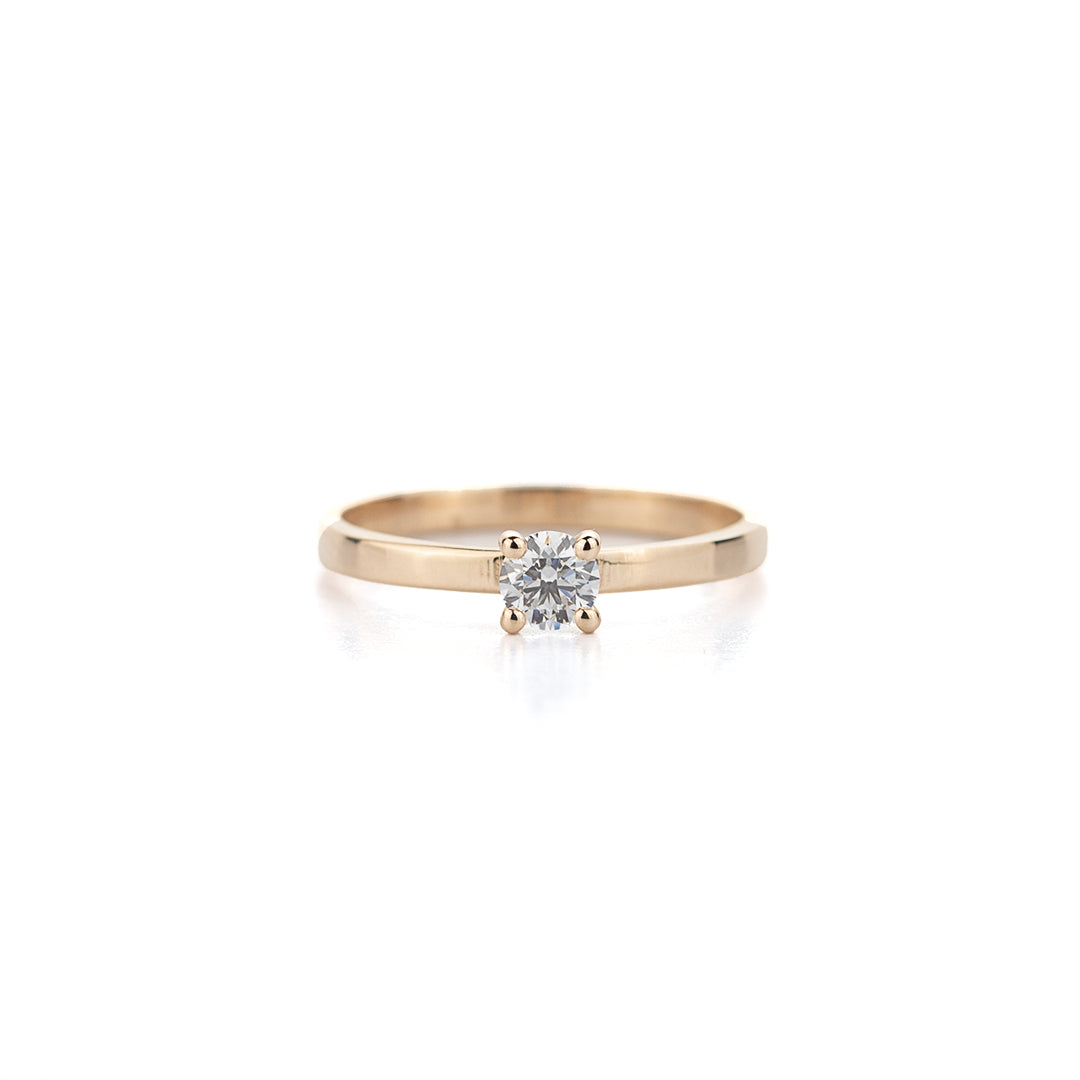 Verlovingsring in geelgoud glanzende afwerking 0,40ct