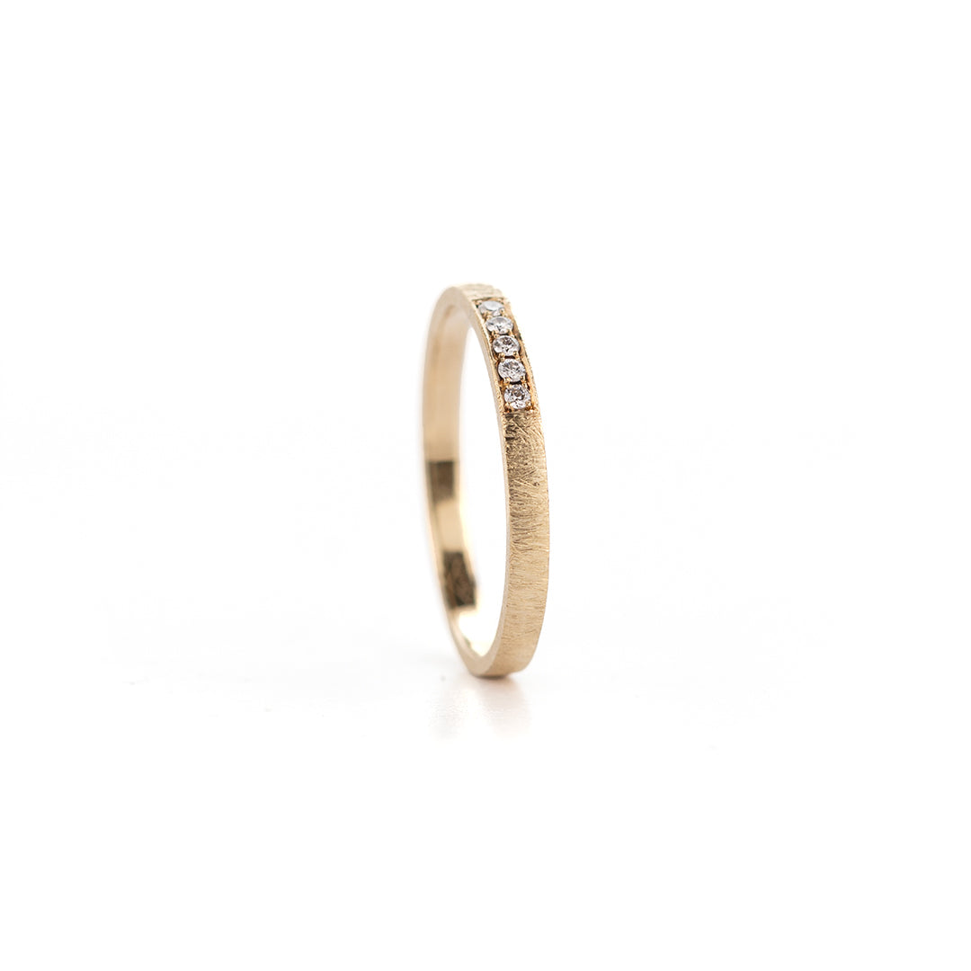 Verlovingsring in geelgoud , 5 diamantjes 0.01ct