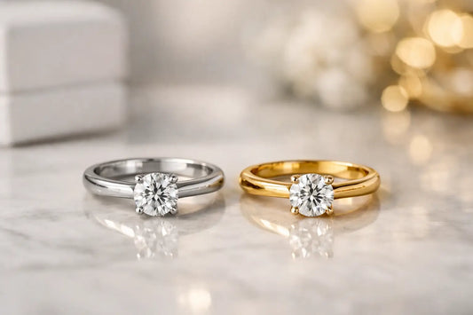 Verschil tussen witgoud en geelgoud ring
