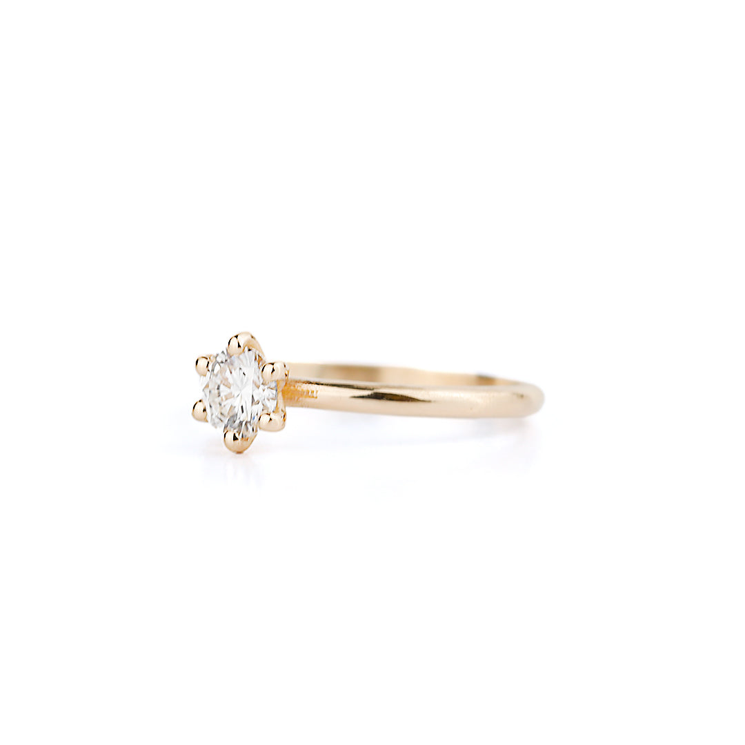 Verlovingsring in geelgoud glanzende afwerking 0,50ct