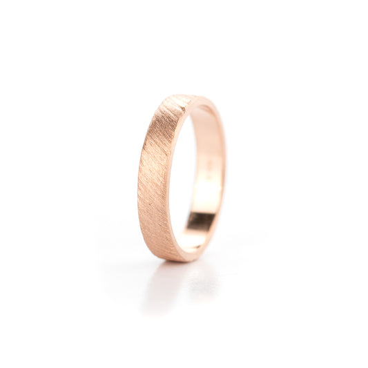 Trouwring in roodgoud, 3mm breed, Cross