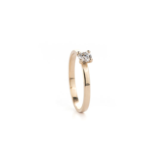 Verlovingsring in geelgoud glanzende afwerking 0,40ct