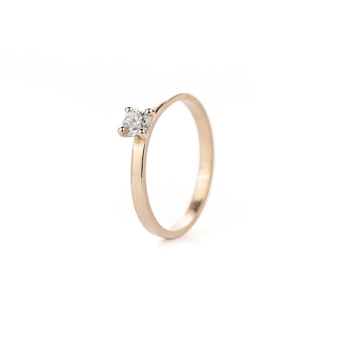 Verlovingsring in geelgoud glanzende afwerking 0,40ct