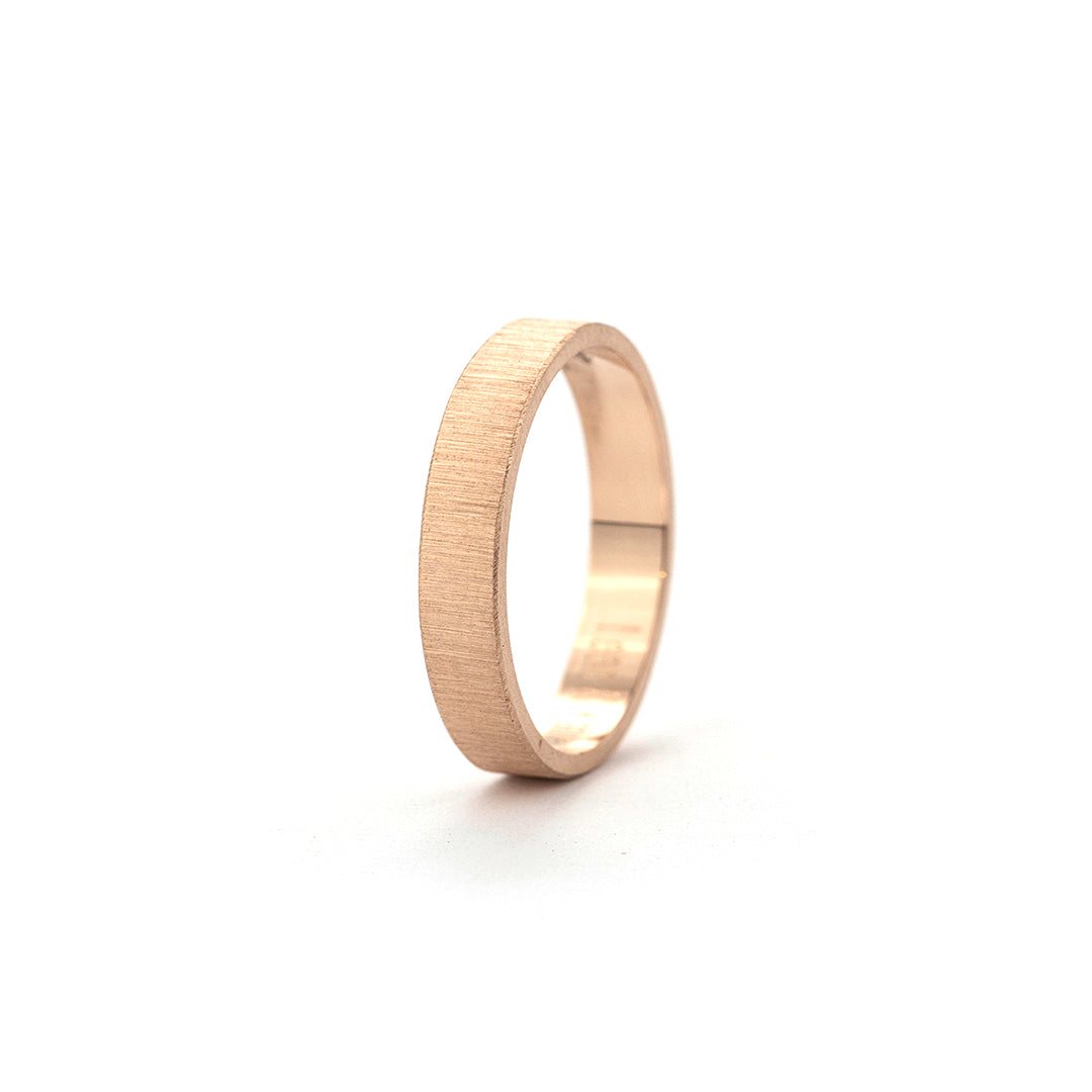 Trouwring in roodgoud, 4mm breed, Horizon